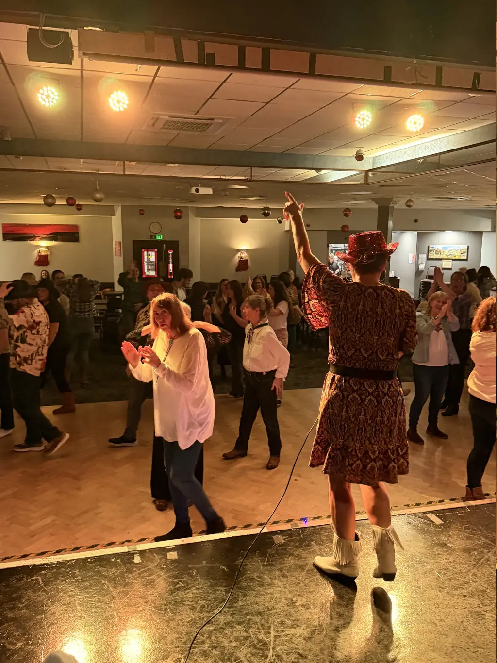 Line dancing class with Laura leading